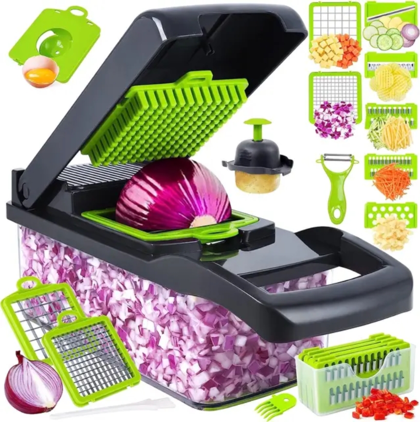 Vegetables cutter set all accessories shown in picture shipped in original packaging to avoid shipping damage.

Food multifunctional onion veggies chopper mandolins kitchen fruits slicker manual multifunctional vegetable cutter image